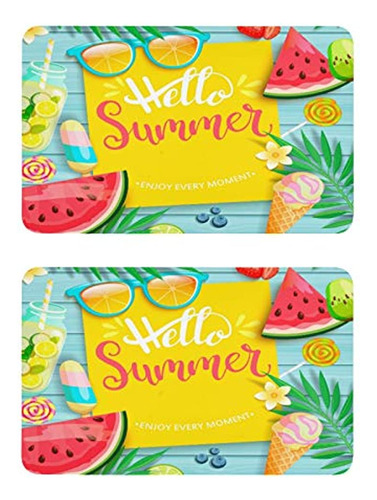 2 Imanes Para Nevera Rectangulares ''hello Summer''