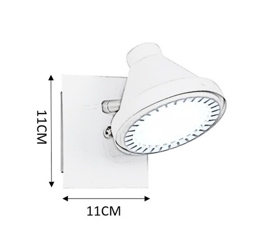 Aplique Spot Orientable 1 Luz Acero + Lampara Ar111 Led