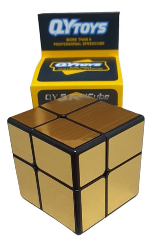 Cubo Rubik Magico Qiyi 2x2 Mirror Espejado Dorado. Speedcube