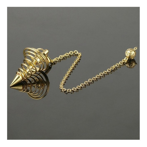 Péndulo Espiral Oro Dorado + Instructivo/ Reiki/ Radiestesia