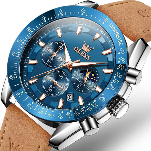 Reloj De Pulsera Olevs Quartz Chronograph Luminous