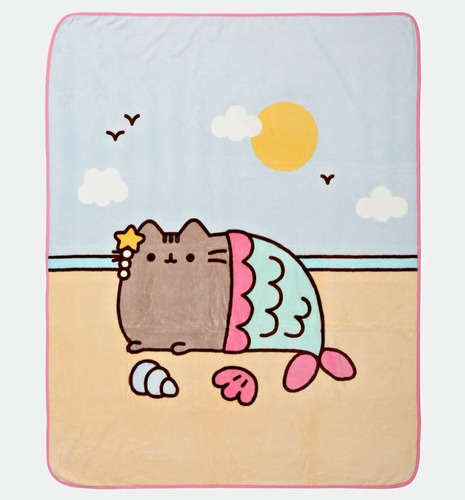 Frazada Manta Pusheen Sirenita Sol Original Hottopic Cobija