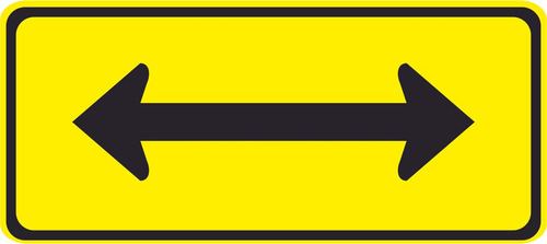 Placa De Transito 40x40cm A-26b Sentido Duplo