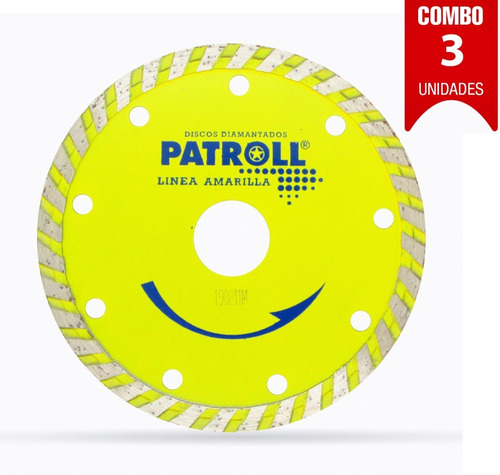 Disco Diamantado Turbo 115mm Patroll Amarilla Aliafor X 3 Un