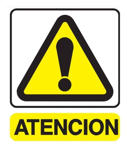 Cartel Atención 22x26 Cm Señalización Seguridad Industrial