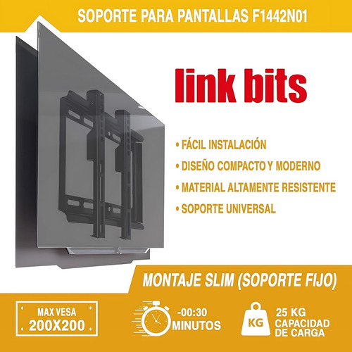 Soporte Para Pantallas Linkbit 14 A 43 Smart Tv Led Lcd Pdp