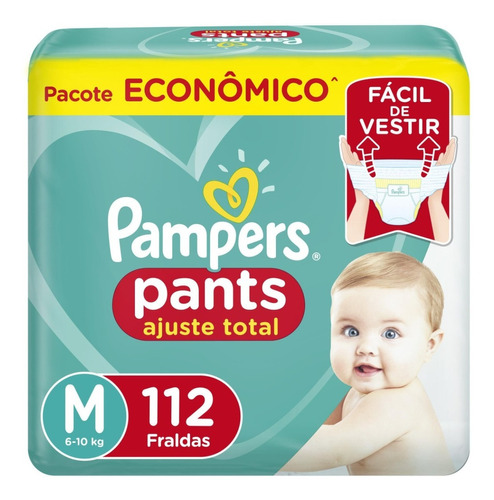 Fraldas Pampers Ajuste Total Pants M 112 u