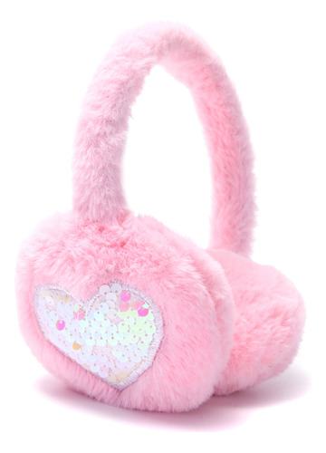 Orejera Skora De Peluche Infantil Lentejuela Tun Tunishop Color Rosa Diseño De La Tela N/a