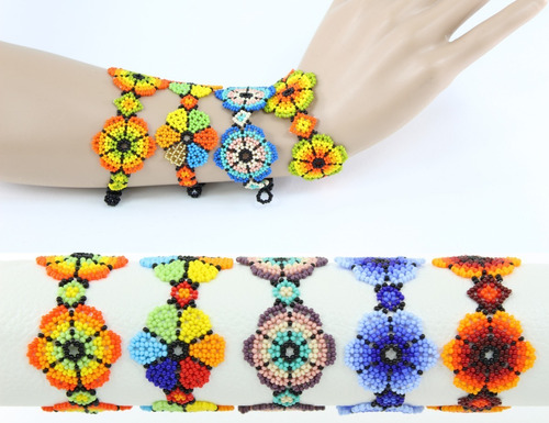 Pulseras Artesanales Tejidas/chaquira 6pz