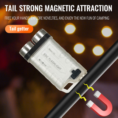 Con Linterna Llavero Edc Usb Carga Linterna V3