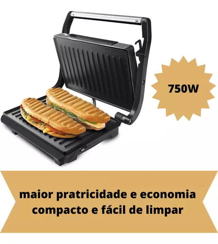 Mini Grill Sanduicheira Inox Bak Gourmet 110 750w - MK