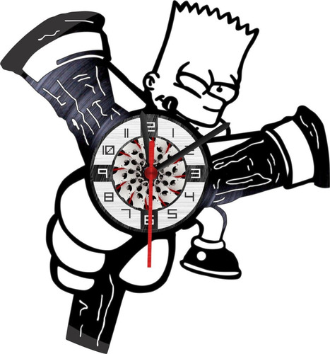 Reloj En Vinilo Lp/ Vinyl Clock Los Simpsons Cartoons