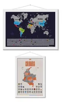 Comprar Mapamundi Para Raspar + Mapa Colombia Viajes Scratch Map
