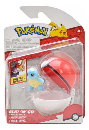 Pokemon Clip N Go Squirtle Con Poke Ball 4cm Jazwares