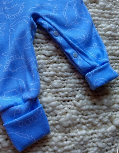 Body Ajuar Osito Bebe Pañalero Enterito Manga Larga Conjunto Azul Acero Talle 2
