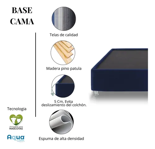 Combo Cama Doble Con Colchon Lupe Taupe