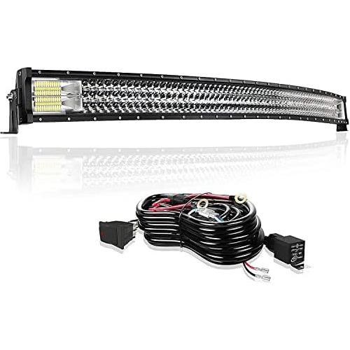 Barra De Luz Led Curvada De 52 Pulgadas, Triple Fila, 7...