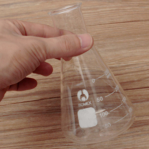 250ml Científico De Vidrio Transparente Erlenmeyer Frasco Có