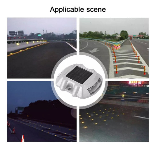 V Luces Solares De Carretera 2 Piezas 6 Led Stud Ground