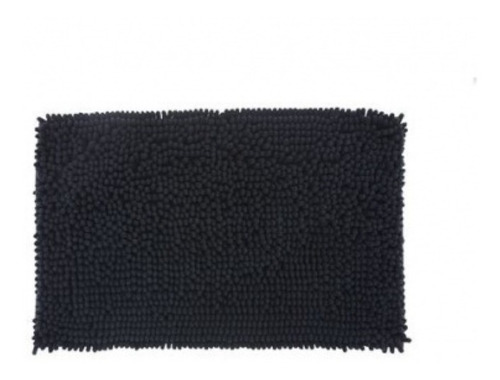 Alfombra De Baño Antideslizante Chenille  35x50 Suave Negra