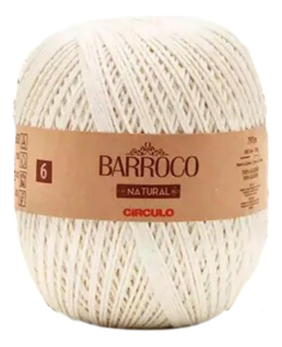 Barbante Barroco Natural De Algodão Macio E Suave P/ Crochê