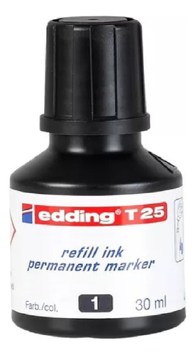 Tinta Edding T25 Para Marcadores Permanentes 30 Ml Negro