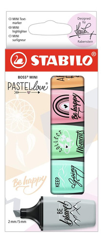 Stabilo Boss Mini Pastellove - Paquete De 5 - Toque De Turqu