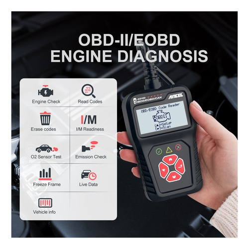 Ancel As100 Obdii Auto Scanner Check Engine Ferramenta De Di