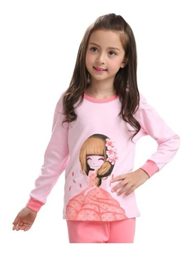 Pijama Para Niñas D Muñeca Princesa Dibujos Animados Algodón