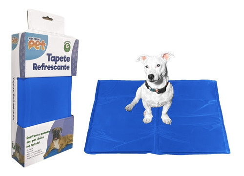 Tapete Refrescante Gelado 65cm X 50cm Para Pet Caes Western Cor Azul