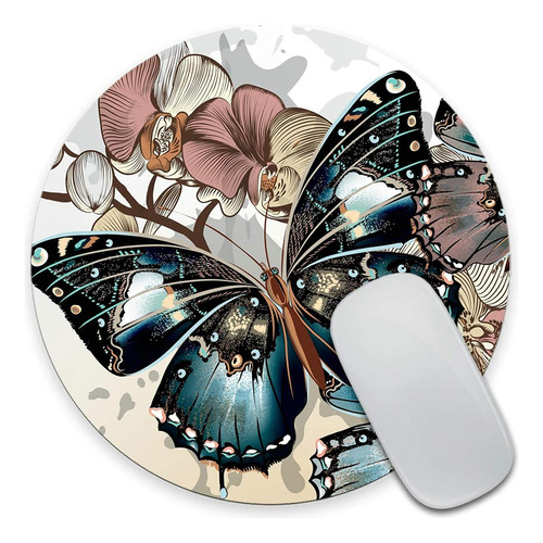 Amcove - Alfombrilla De Ratón Con Diseño De Mariposas Y Flor
