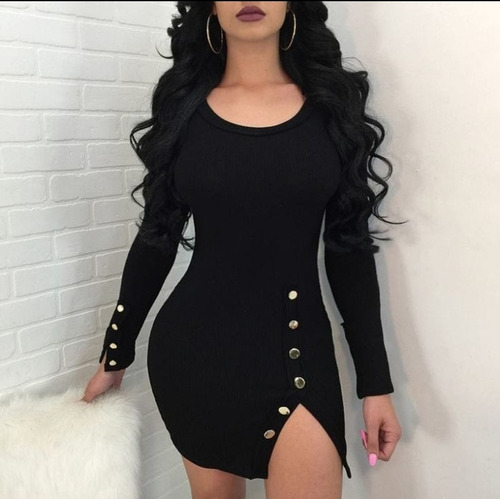 Vestido Corto O Remeron De Mujer Con Broches Importado