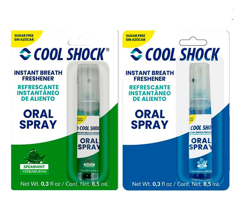 Spray Refrescante Bucal Duo 2 Piezas Mal Aliento Coolxshock