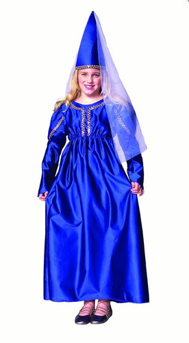 Disfraz Para Niña Princesa Medieval Talla S (4-6) Halloween