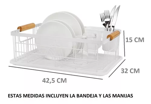 Secaplatos con Bandeja y Escurre Cubiertos 48,5x32,2x16,8 cm