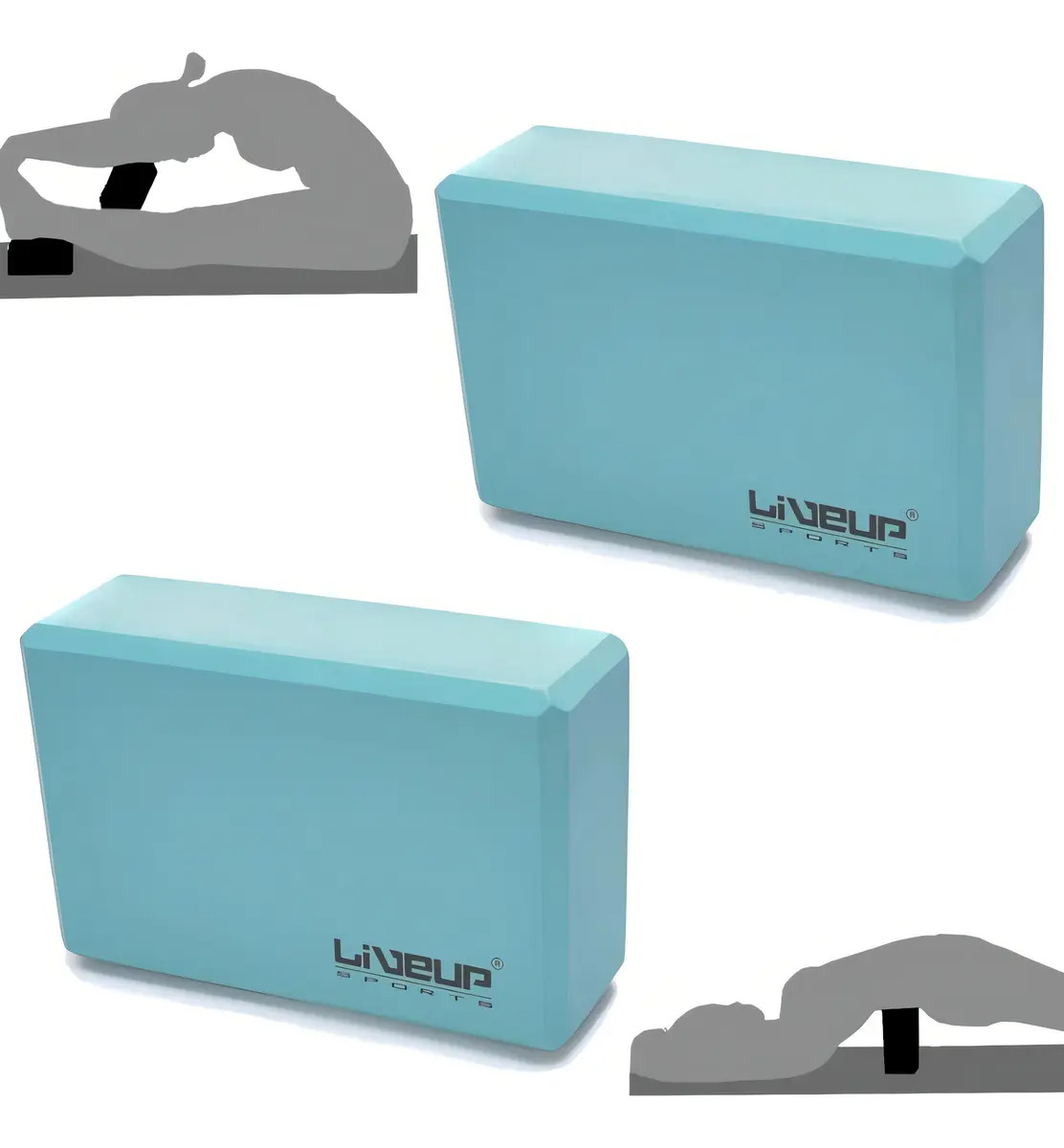 Kit de 2 Blocos para Yoga e Pilates em EVA Azul Liveup