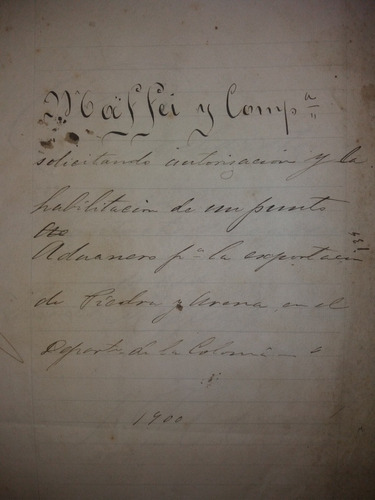 Santiago Ferrando Colonia Documentos Contrato 1900 Muelles