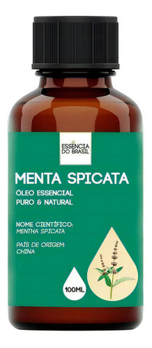 Óleo Essencial Menta Spicata 100ml - Puro E Natural