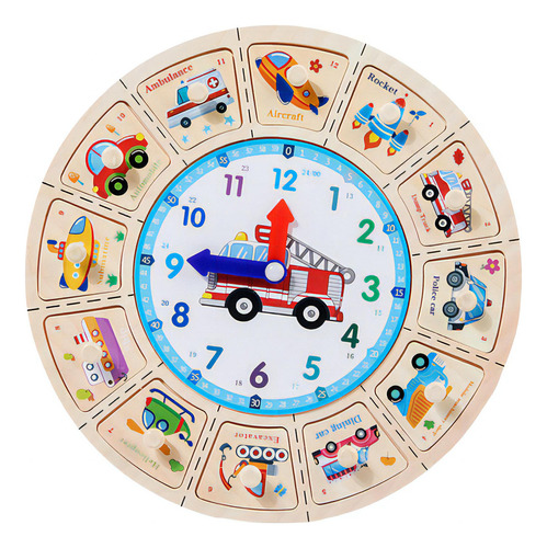 Reloj De Madera Toy Puzzle Farm Montessori Para Style A [u