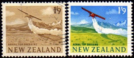 Nueva Zelanda Serie X 2 Sellos Usados Avión Fumigando 1960-7