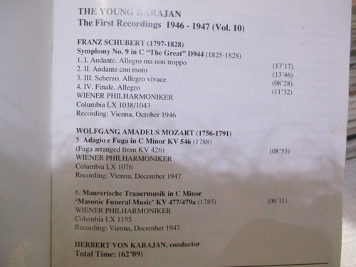 The Young Karajan. The First Recordings (vol. 10) 1946-1947.