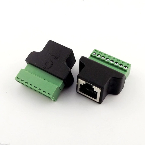 Adaptador Rj45 Hembra A Clemas Borne Terminal Conector 8 Pin
