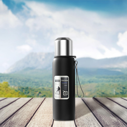 Botella De Agua Aislada Dispensador De Agua 800 Ml Negro