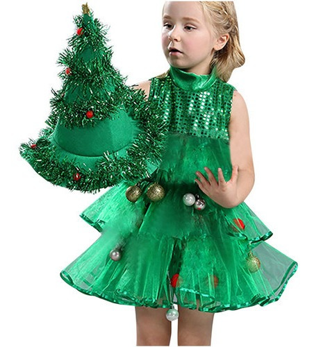 Un Vestido De Disfraz De Árbol De Navidad Para Niños Pequeño