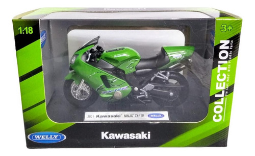 Moto Colección Welly Kawazaki Verde