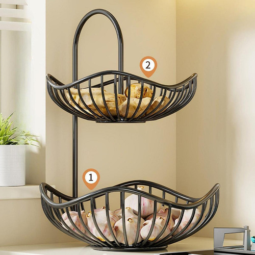 Cesta De Frutas De Metal Vegetales Rack 20 Cmx30cm