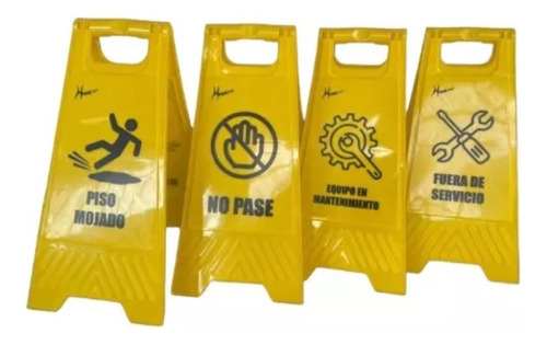 Aviso Señal De Precaución Plegable En Pvc Color Amarillo