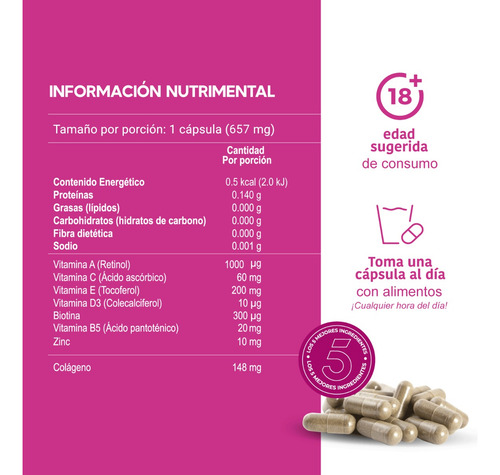 Imagen 3 de 7 de Lifeed Hair Con Biotina, Colageno, Zinc, Vitamina E Y Vit B5
