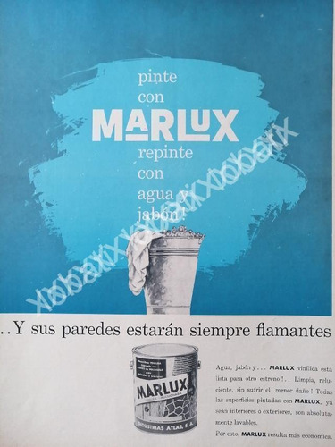 Cartel Pinturas Marlux 1960. Industrias Atlas. S.a 327