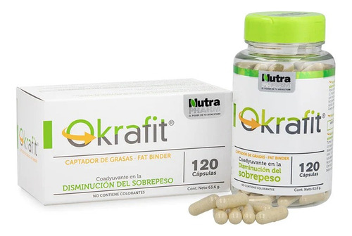 Suplemento Captador De Grasas Okrafit Nutra Pharm 120 Cápsul Sin Sabor